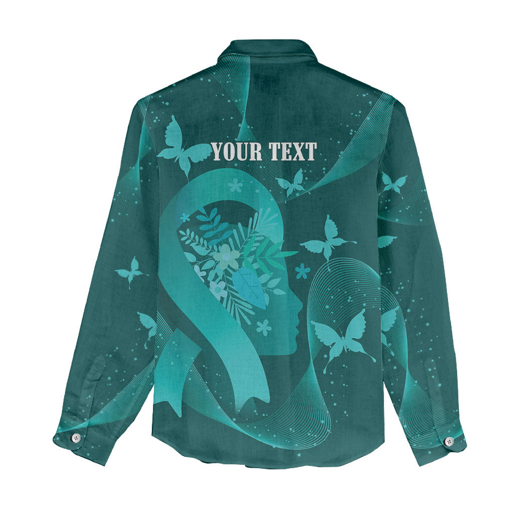 Australia Tourette Syndrome Support Acceptance Personalised Women Casual Shirt Butterfly Ribbon Art