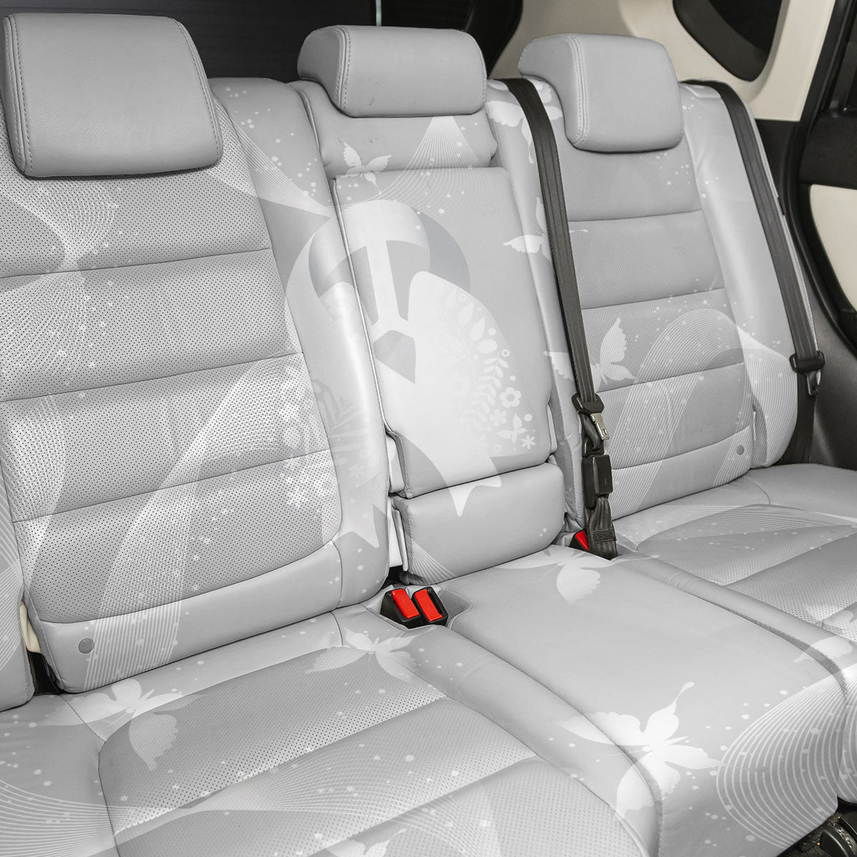 Australia Lung Cancer Support Back Car Seat Cover Butterfly White Ribbon Art