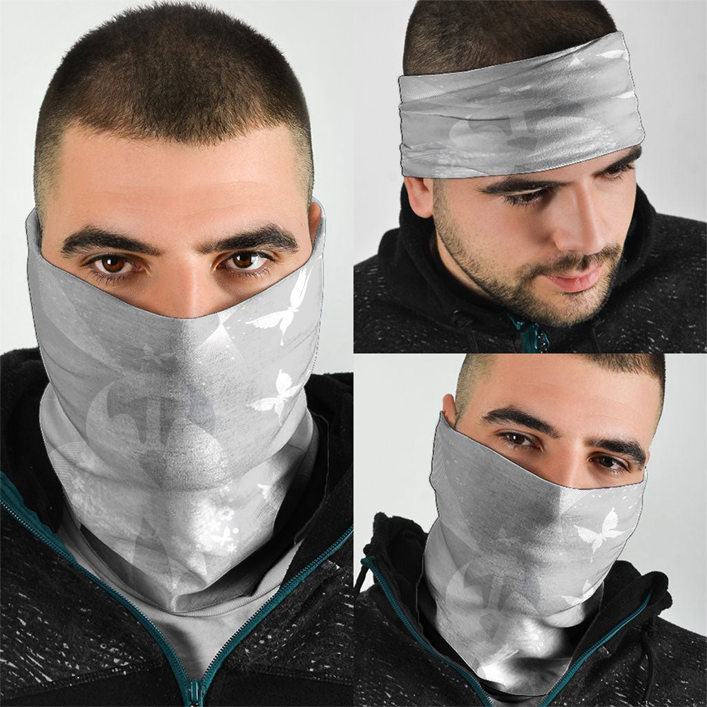 Australia Lung Cancer Support Neck Gaiter Butterfly White Ribbon Art