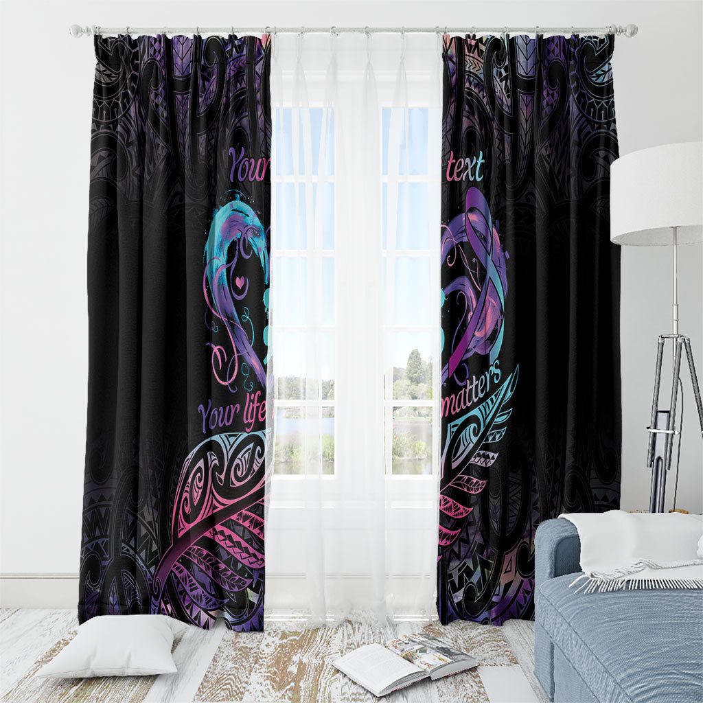 Personalised Your Life Matters Window Curtain Suicide Prevention Support Semicolon Maori Heart