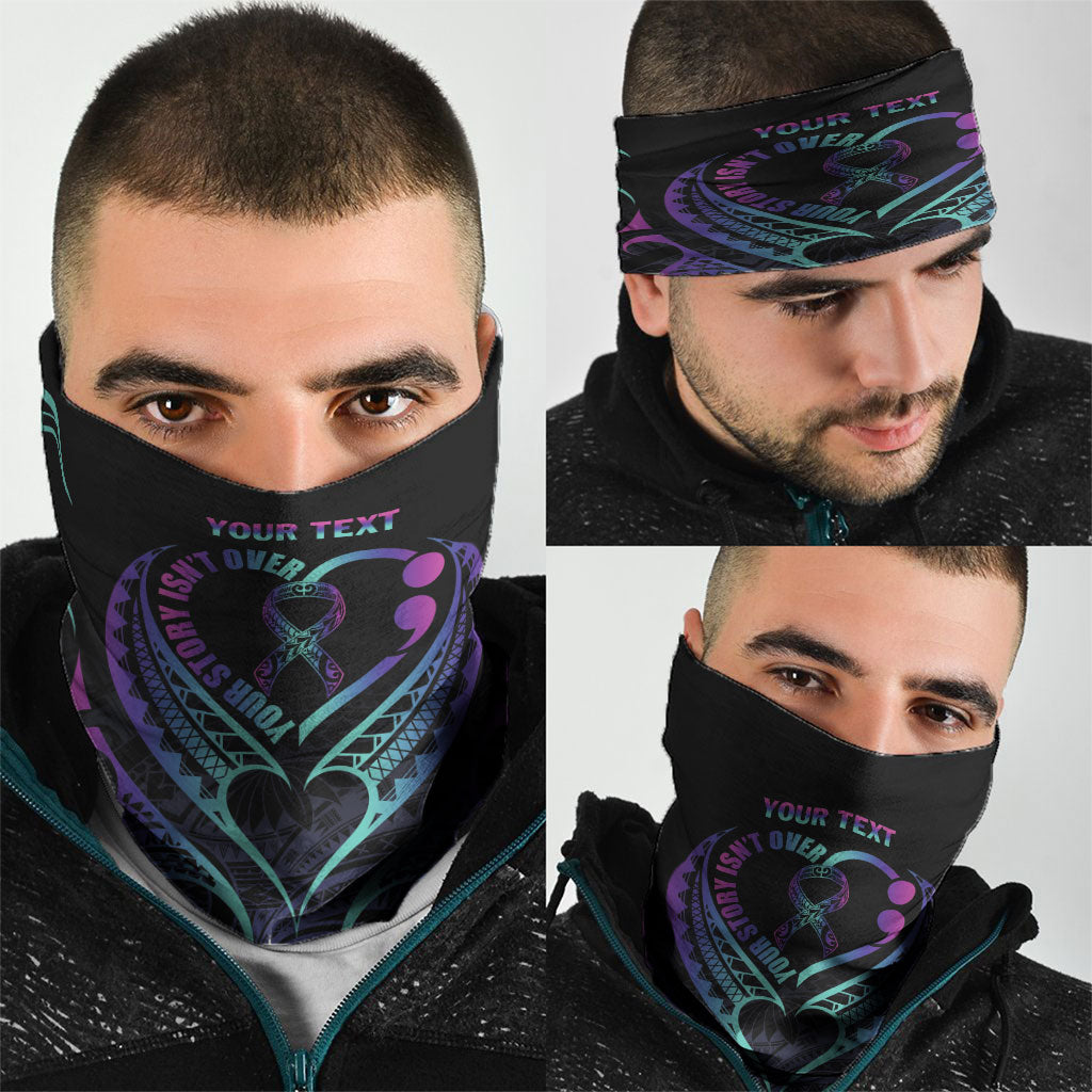Personalised Your Story Isn't Over Neck Gaiter Suicide Prevention Support Semicolon Polynesian Heart