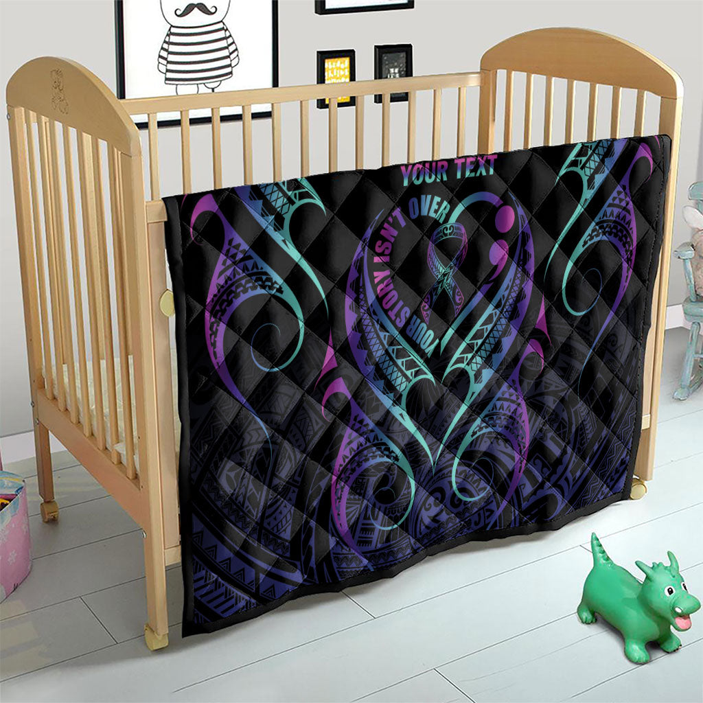Personalised Your Story Isn't Over Quilt Suicide Prevention Support Semicolon Polynesian Heart