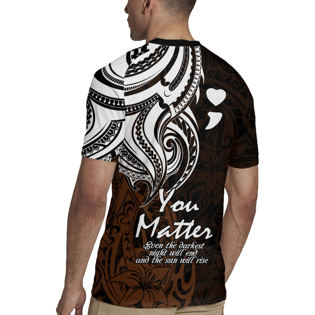 You Matter Suicide Prevention Support Rugby Jersey Gold Polynesian Tribal