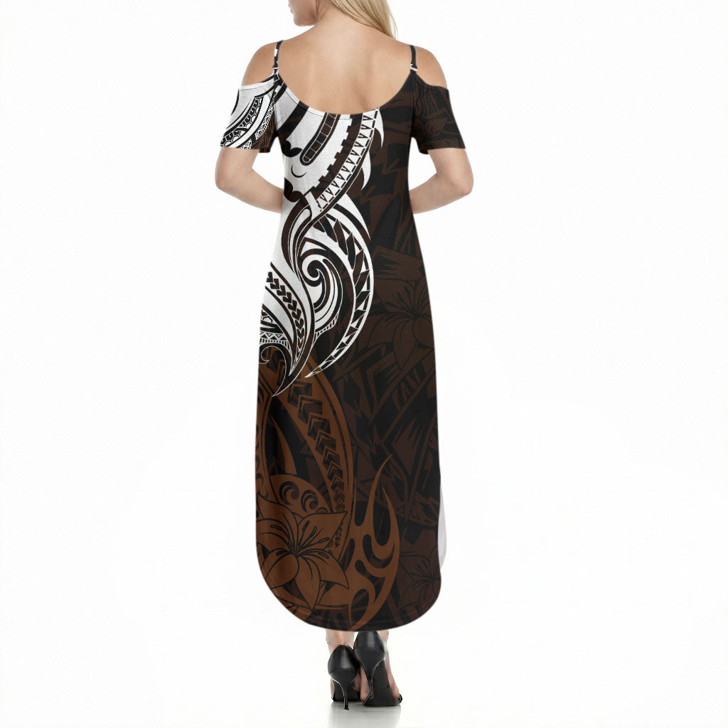 You Matter Suicide Prevention Support Summer Maxi Dress Gold Polynesian Tribal