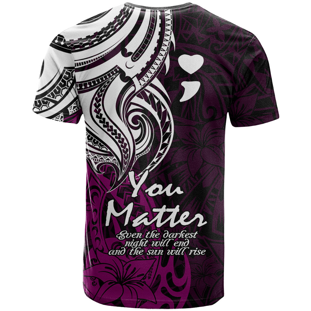 You Matter Suicide Prevention Support T Shirt Pink Polynesian Tribal