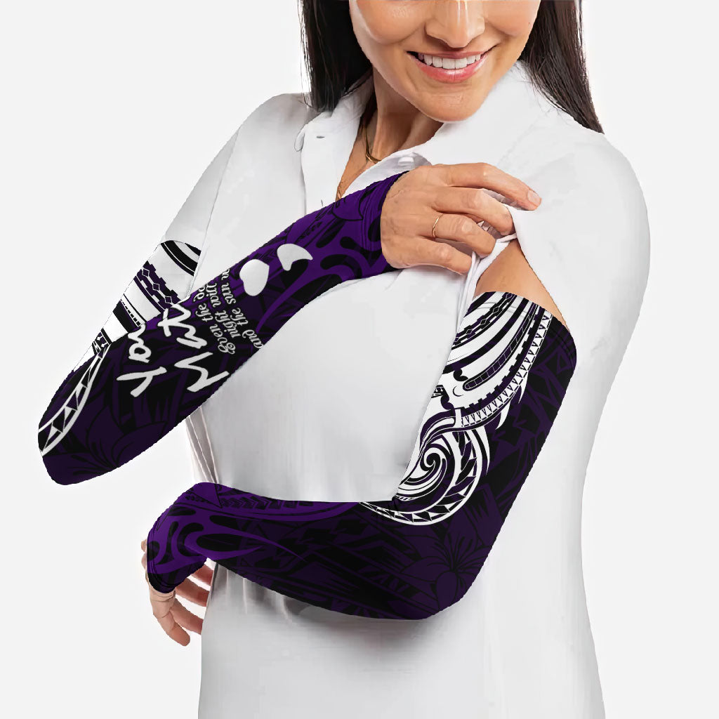 You Matter Suicide Prevention Support Arm Sleeves Purple Polynesian Tribal