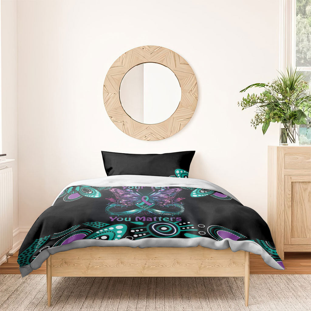 Personalised Hope Fight Suicide Prevention Support Bedding Set Aboriginal Motif