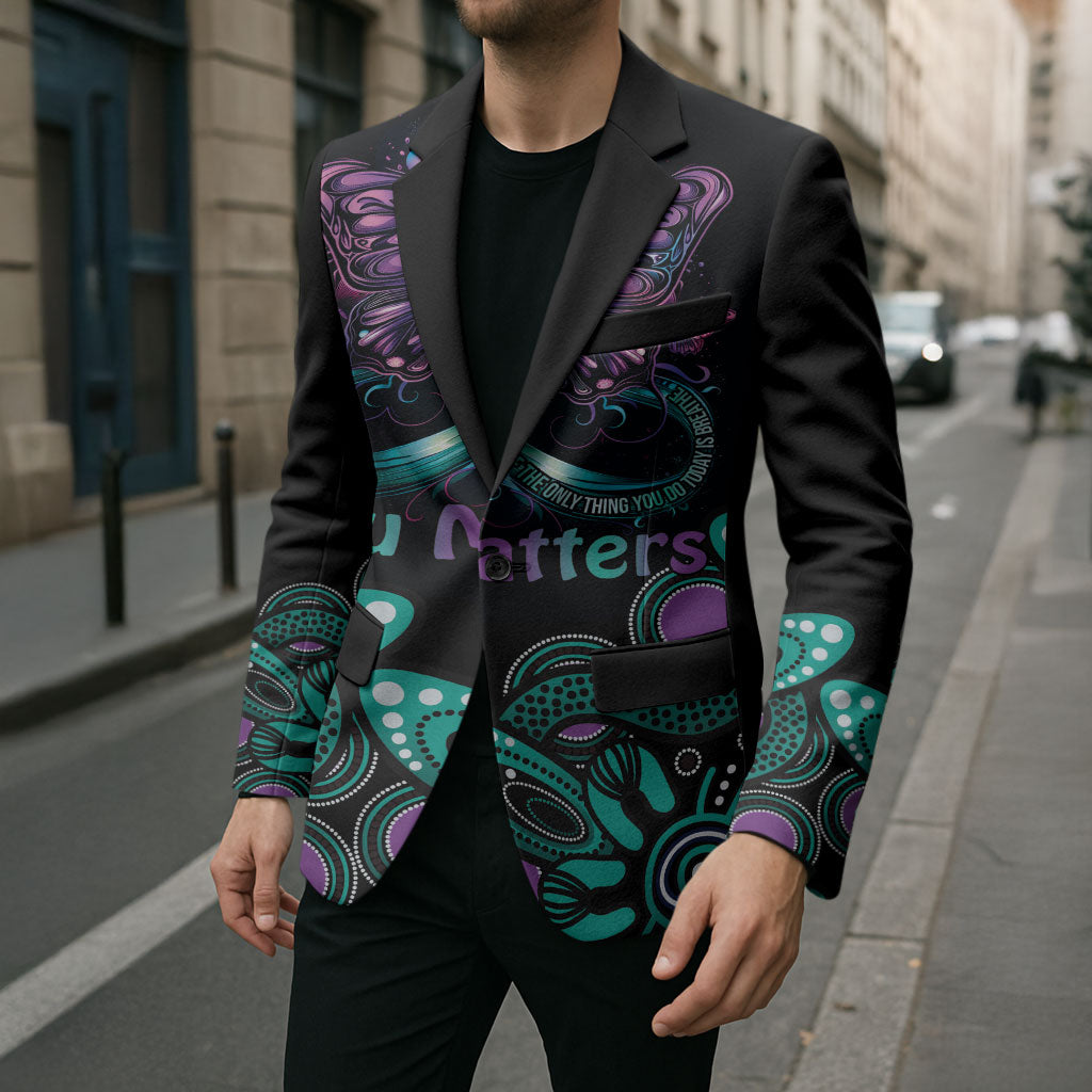 Personalised Hope Fight Suicide Prevention Support Blazer Aboriginal Motif