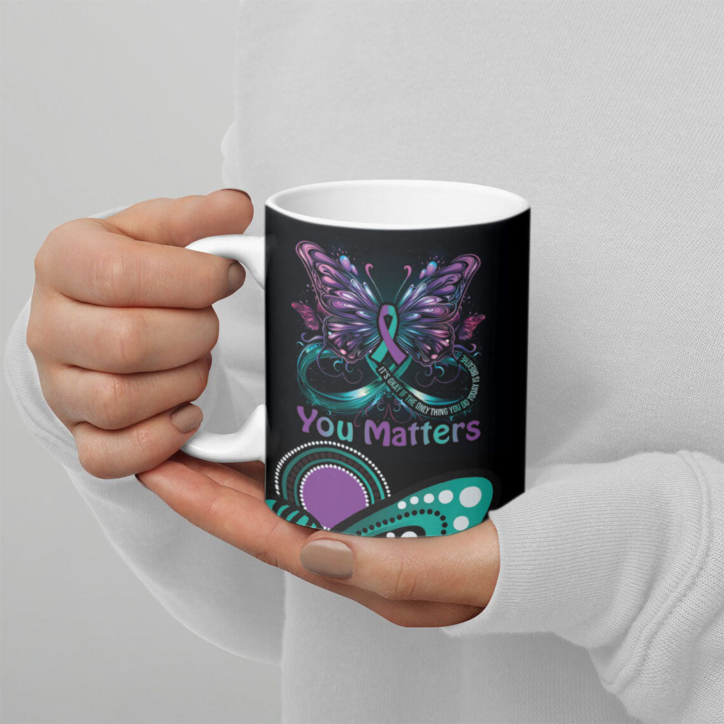 Personalised Hope Fight Suicide Prevention Support Ceramic Mug Aboriginal Motif