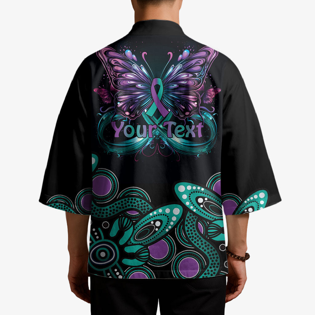 Personalised Hope Fight Suicide Prevention Support Kimono Aboriginal Motif