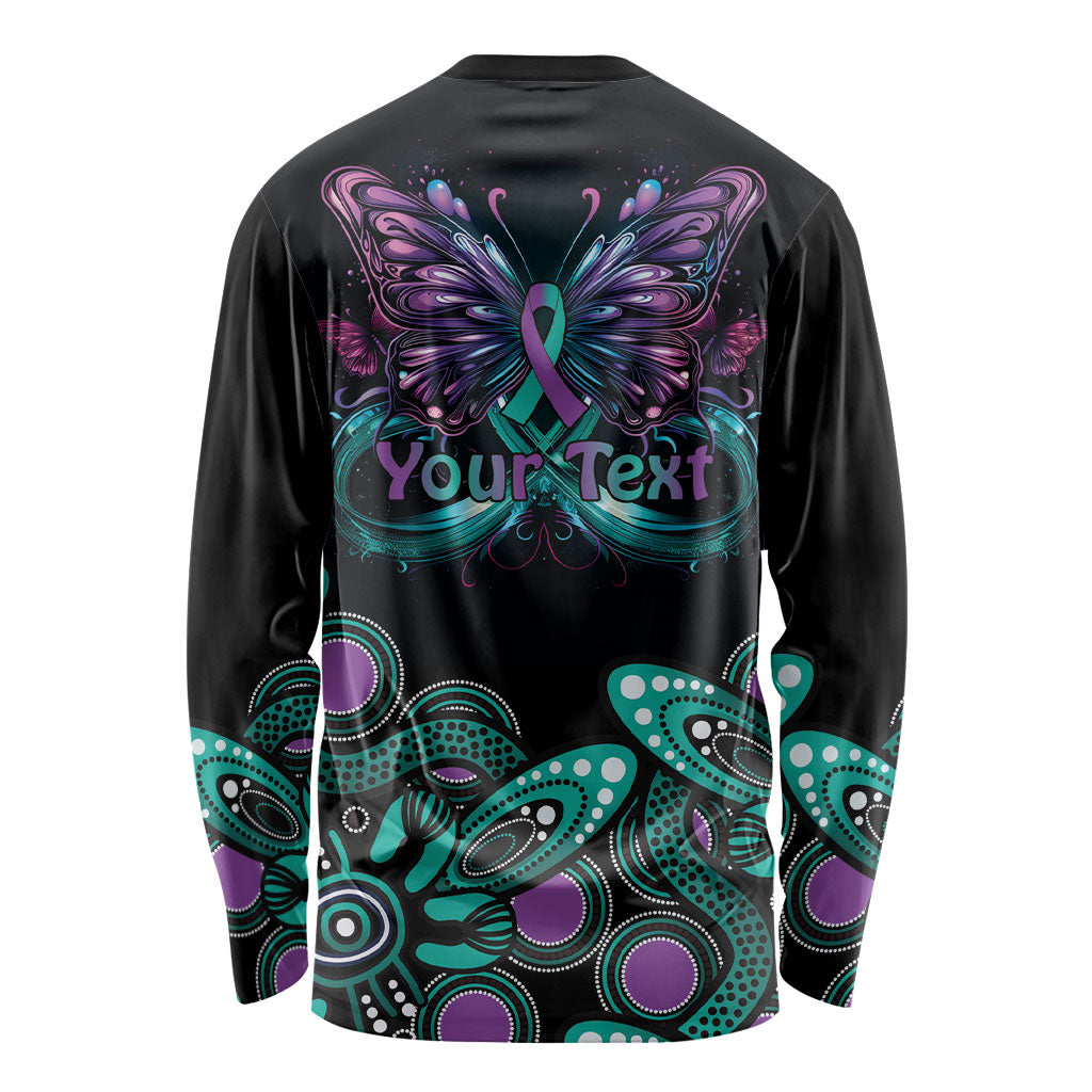 Personalised Hope Fight Suicide Prevention Support Long Sleeve Shirt Aboriginal Motif
