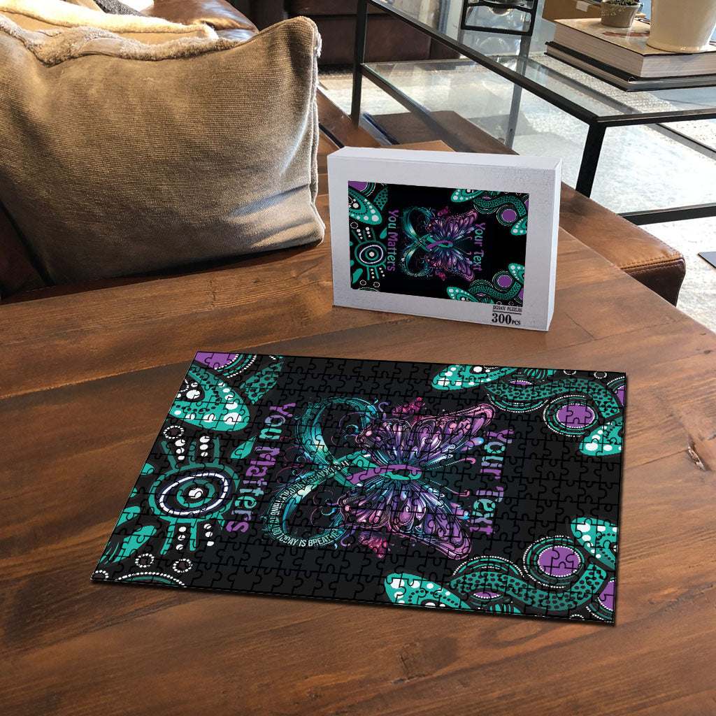 Personalised Hope Fight Suicide Prevention Support Puzzle Aboriginal Motif