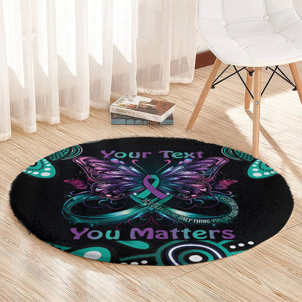 Personalised Hope Fight Suicide Prevention Support Round Carpet Aboriginal Motif