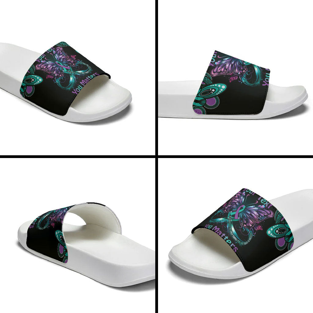 Personalised Hope Fight Suicide Prevention Support Slide Sandals Aboriginal Motif