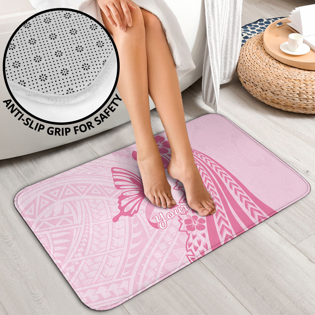 Pacific Girl and Butterfly Cancer Pink Ribbon Personalised Bathroom Set