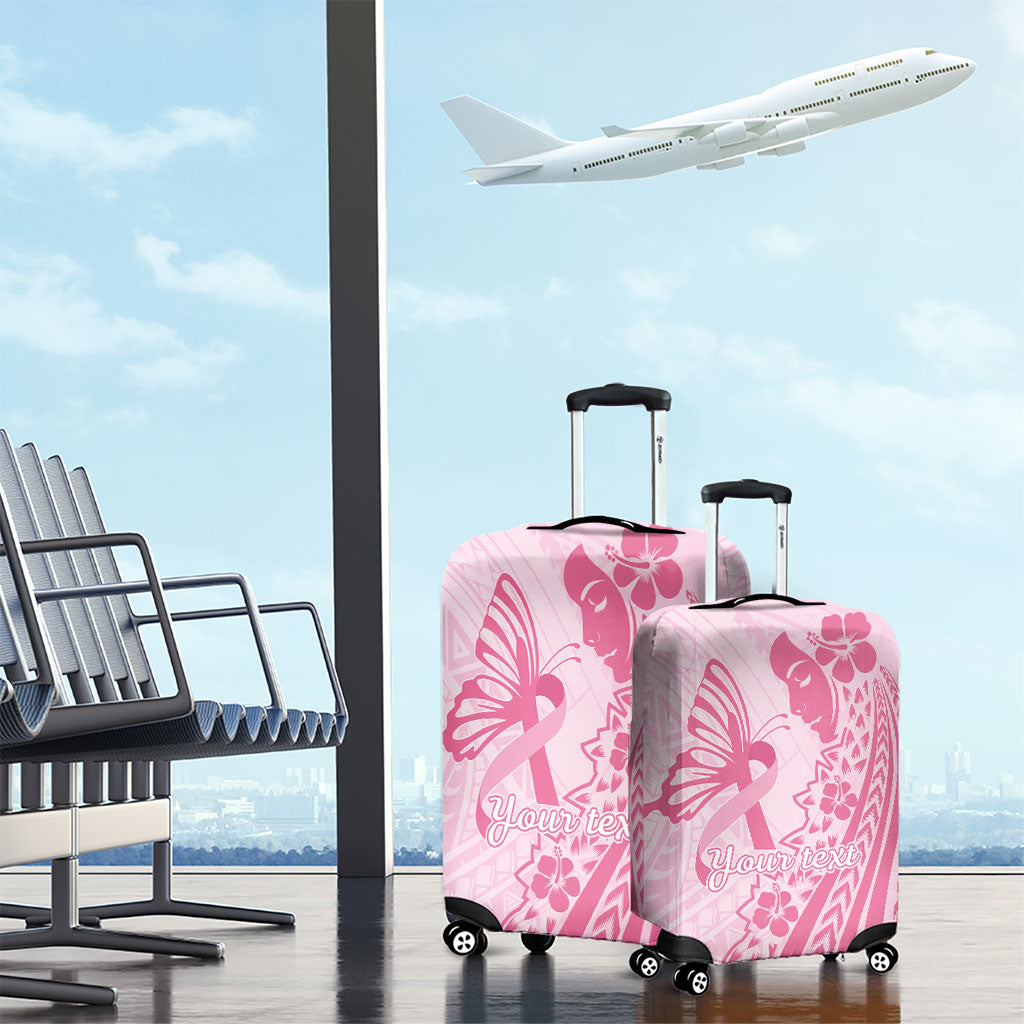 Pacific Girl and Butterfly Cancer Pink Ribbon Personalised Luggage Cover