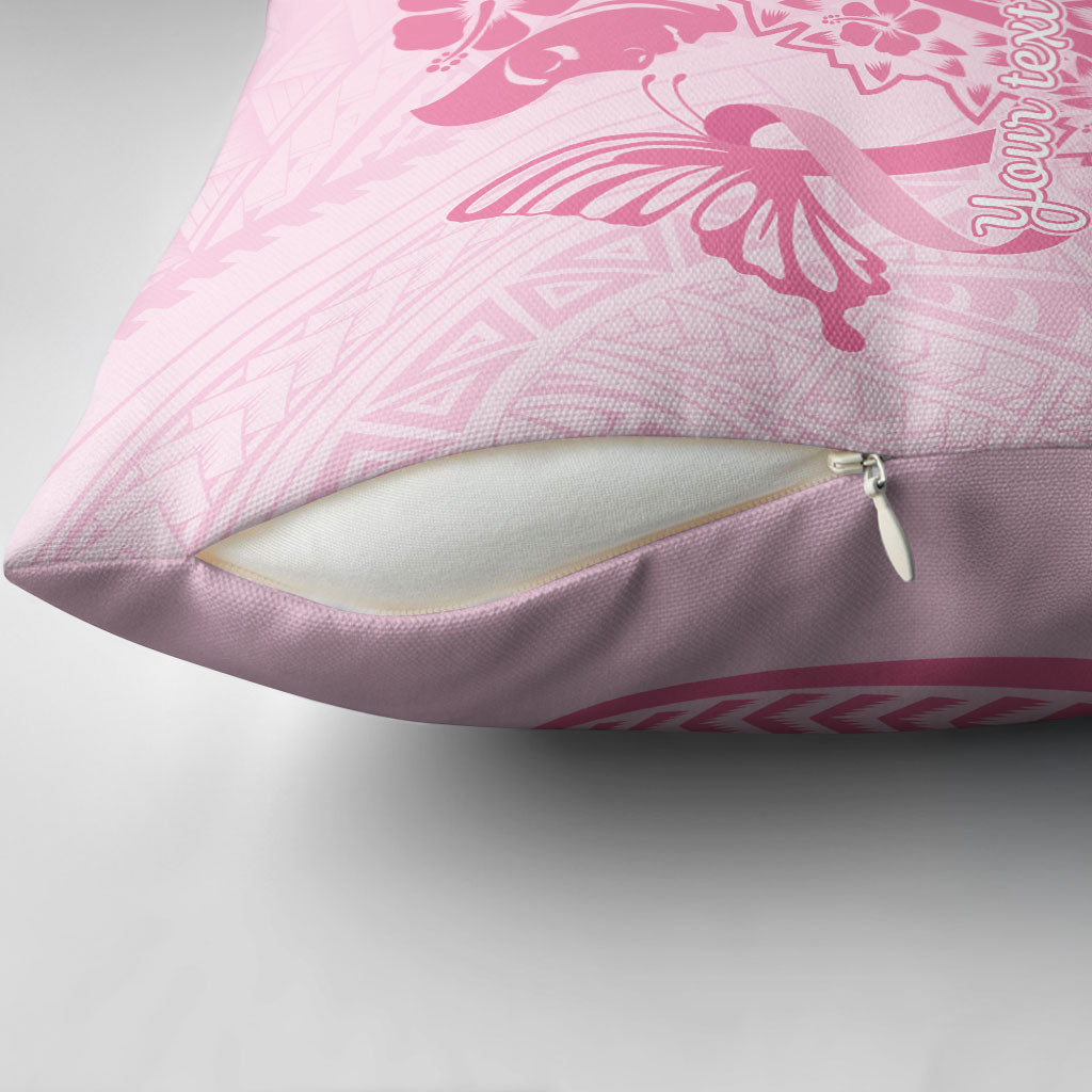 Pacific Girl and Butterfly Cancer Pink Ribbon Personalised Pillow Cover