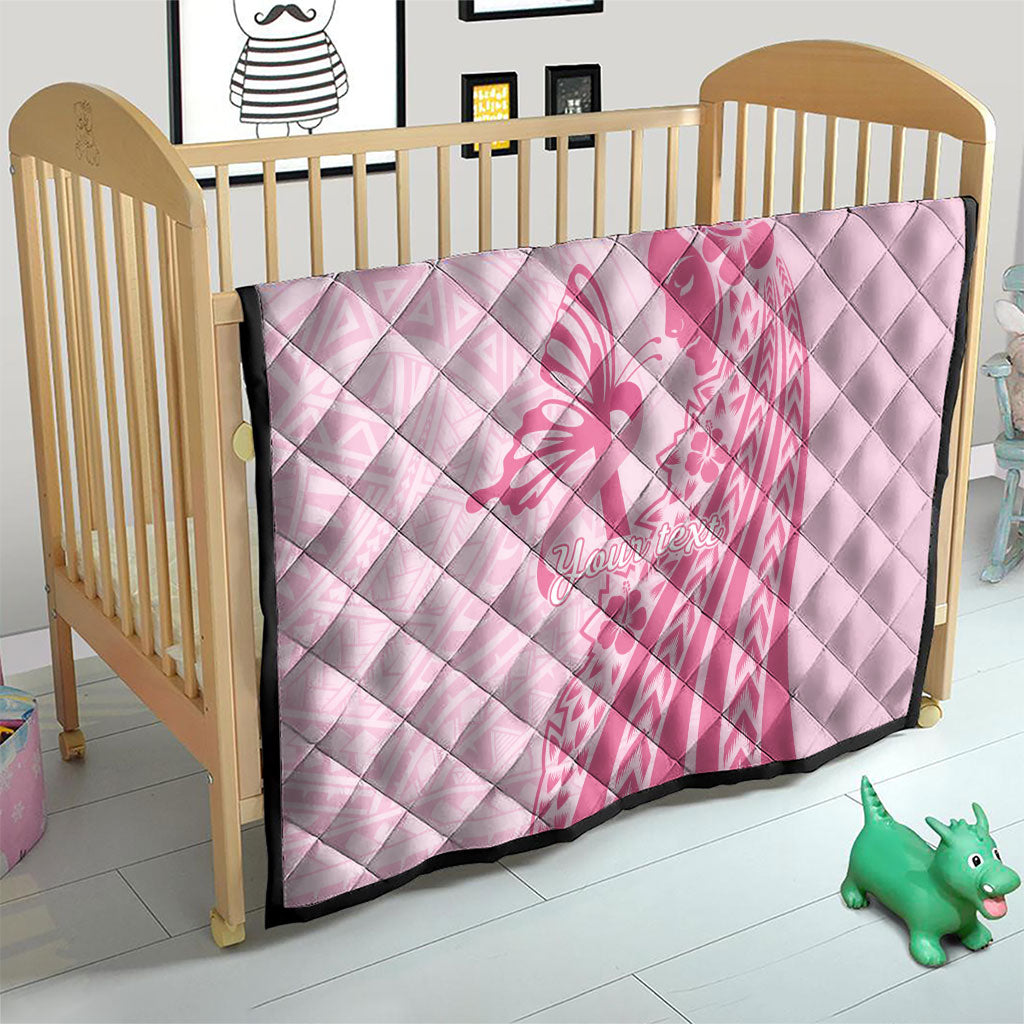 Pacific Girl and Butterfly Cancer Pink Ribbon Personalised Quilt