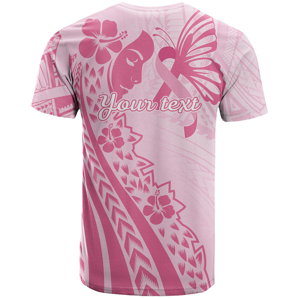 Pacific Girl and Butterfly Cancer Pink Ribbon Personalised T Shirt