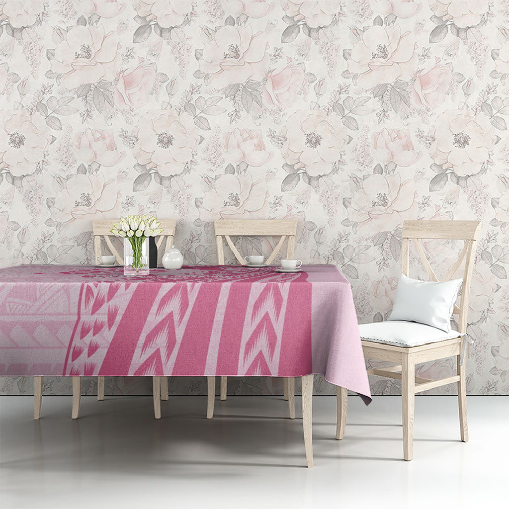Pacific Girl and Butterfly Cancer Pink Ribbon Personalised Tablecloth