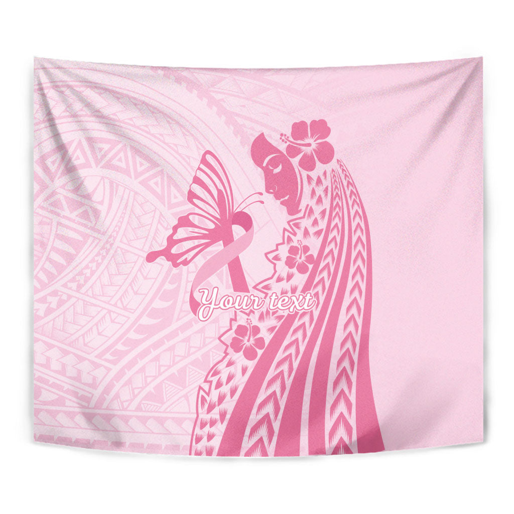 Pacific Girl and Butterfly Cancer Pink Ribbon Personalised Tapestry