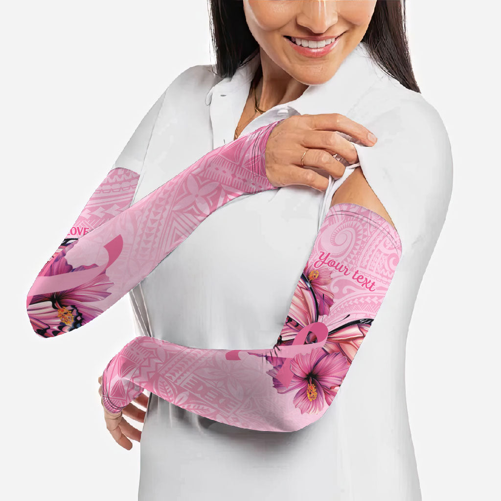 Faith Hope Love Butterfly Pink Ribbon Personalised Arm Sleeves Polynesian Tribal Pattern