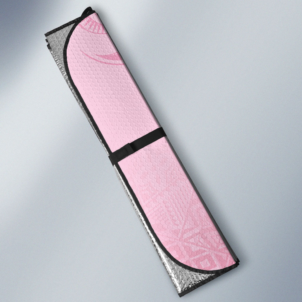 Faith Hope Love Butterfly Pink Ribbon Personalised Auto Sun Shade Polynesian Tribal Pattern
