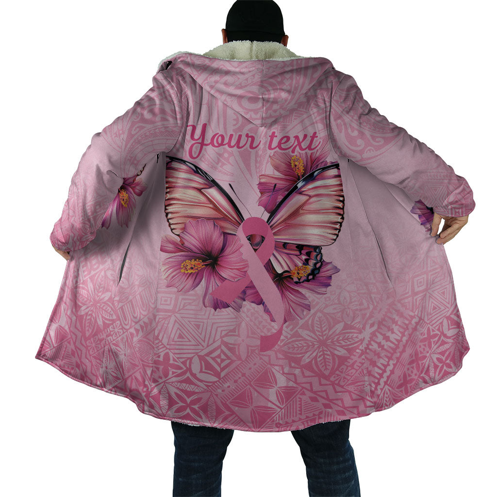 Faith Hope Love Butterfly Pink Ribbon Personalised Cloak Polynesian Tribal Pattern