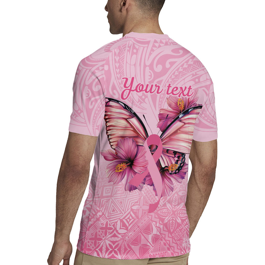 Faith Hope Love Butterfly Pink Ribbon Personalised Rugby Jersey Polynesian Tribal Pattern