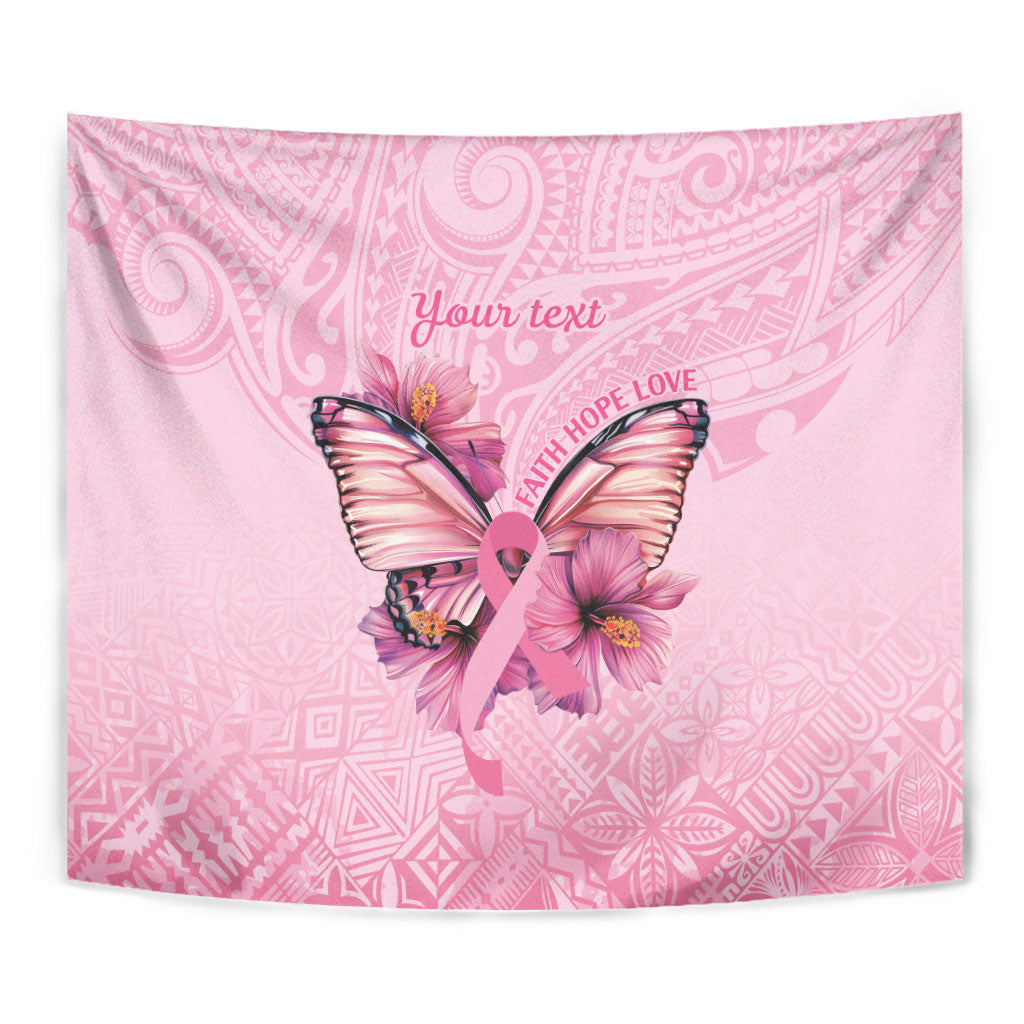 Faith Hope Love Butterfly Pink Ribbon Personalised Tapestry Polynesian Tribal Pattern