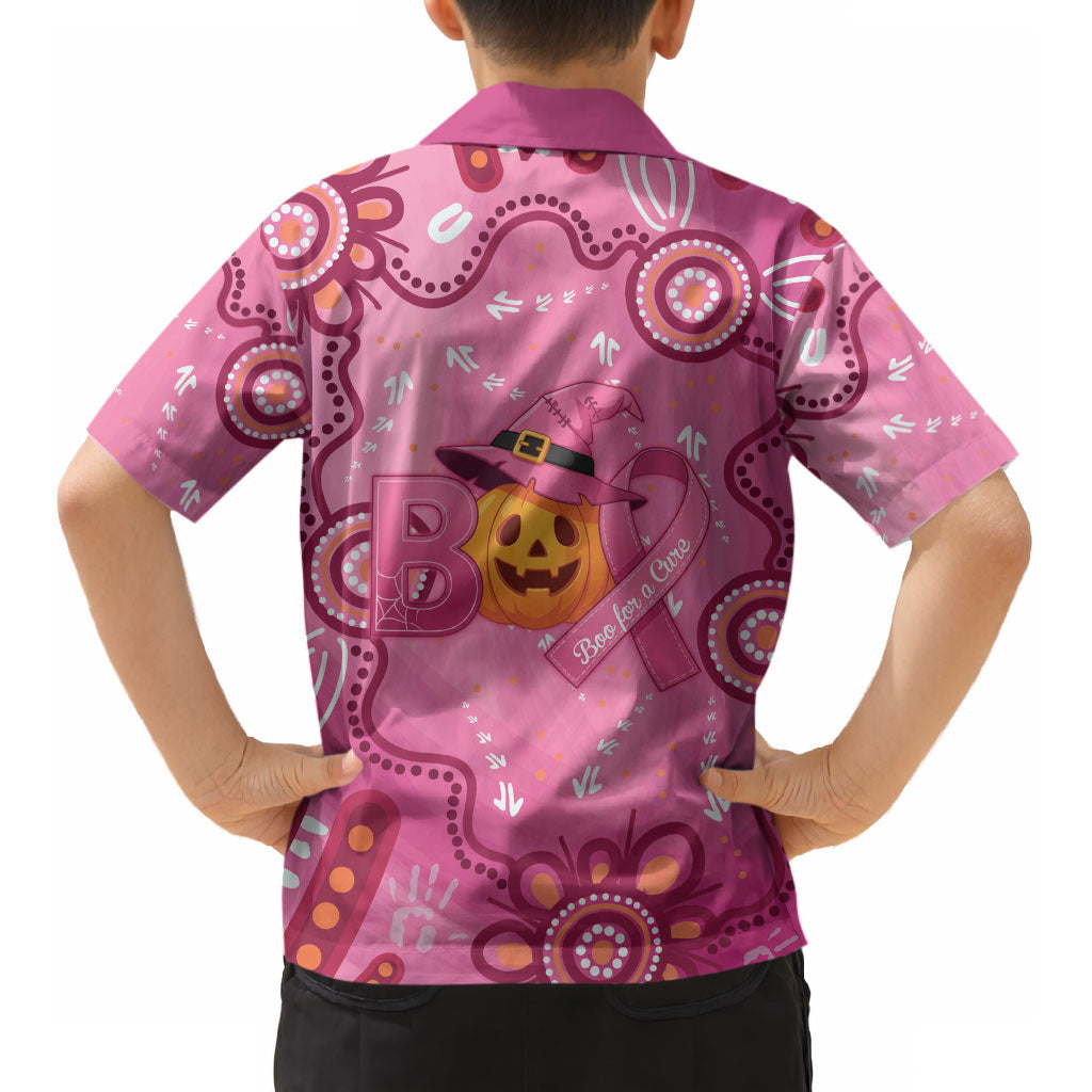 Boo for a Cure Pink Ghost Kid Hawaiian Shirt Aboriginal Halloween Wear Pink