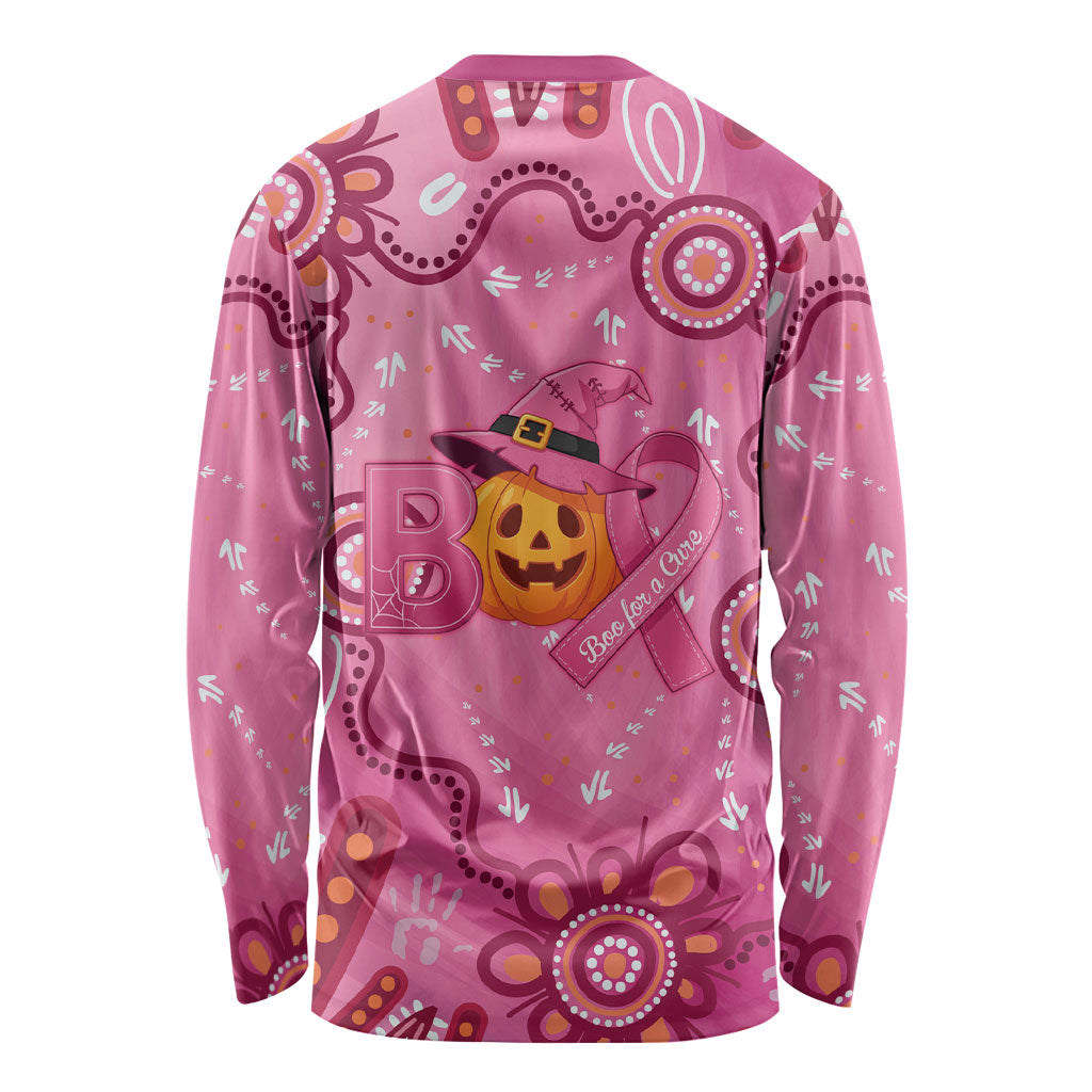 Boo for a Cure Pink Ghost Long Sleeve Shirt Aboriginal Halloween Wear Pink