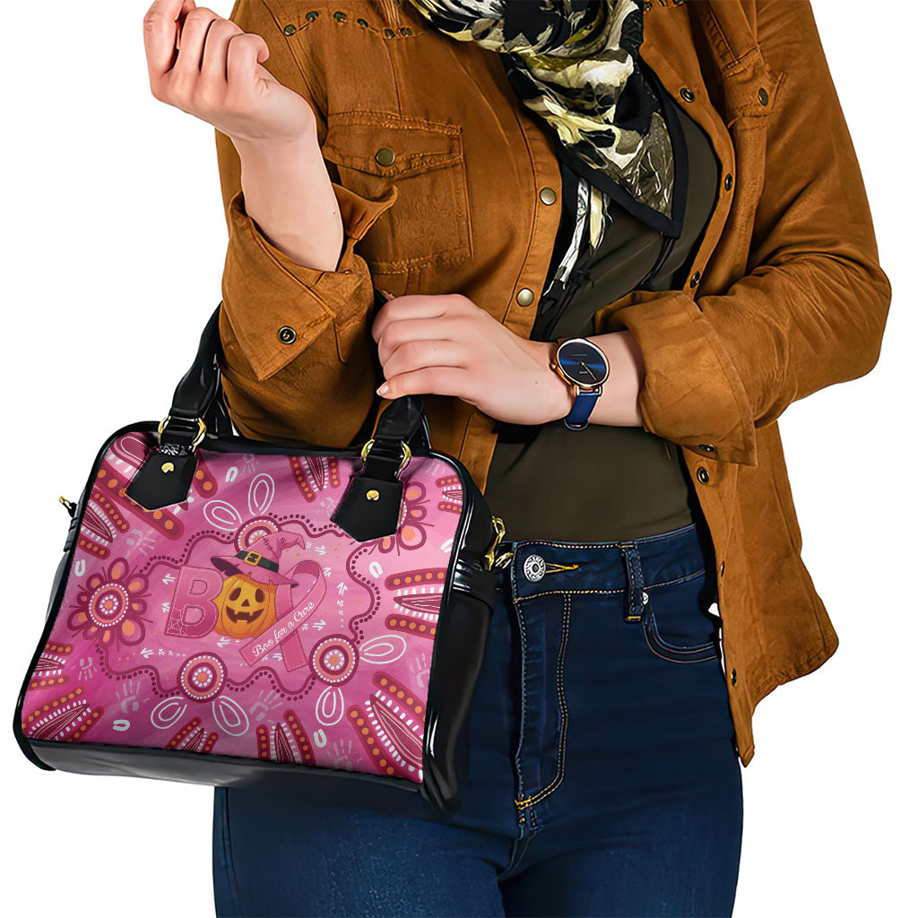 Boo for a Cure Pink Ghost Shoulder Handbag Aboriginal Halloween Wear Pink