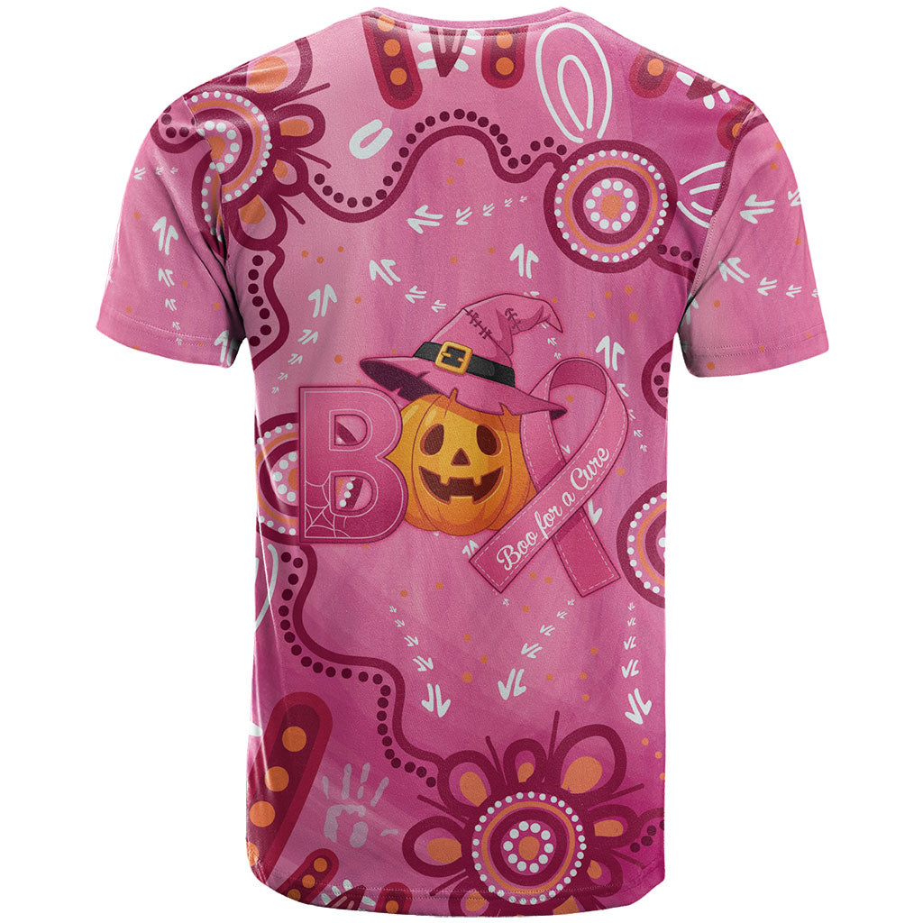 Boo for a Cure Pink Ghost T Shirt Aboriginal Halloween Wear Pink