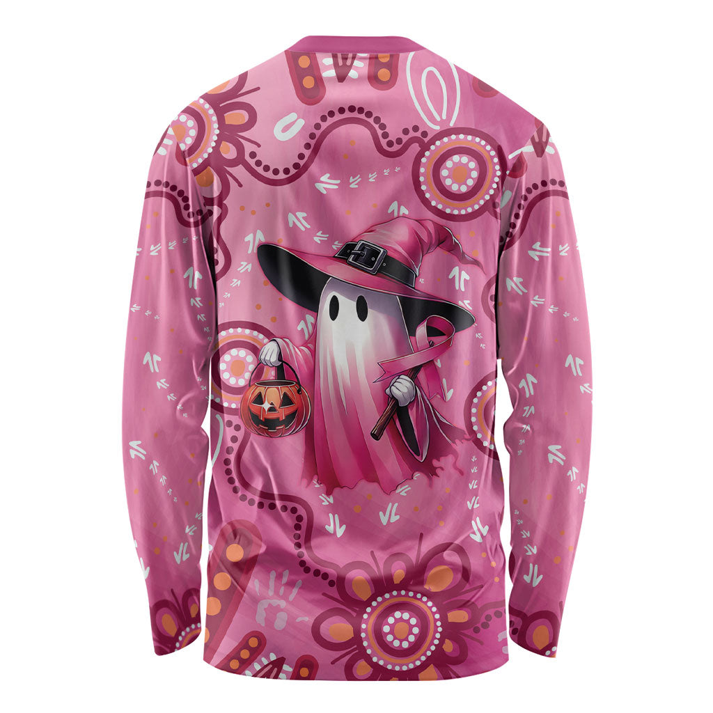 Pink Ghost Ribbon Long Sleeve Shirt Aboriginal Halloween Wear Pink