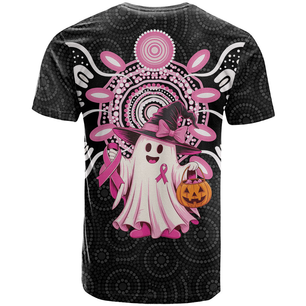 Spooky Pink Ghost T Shirt Aboriginal Halloween Wear Pink