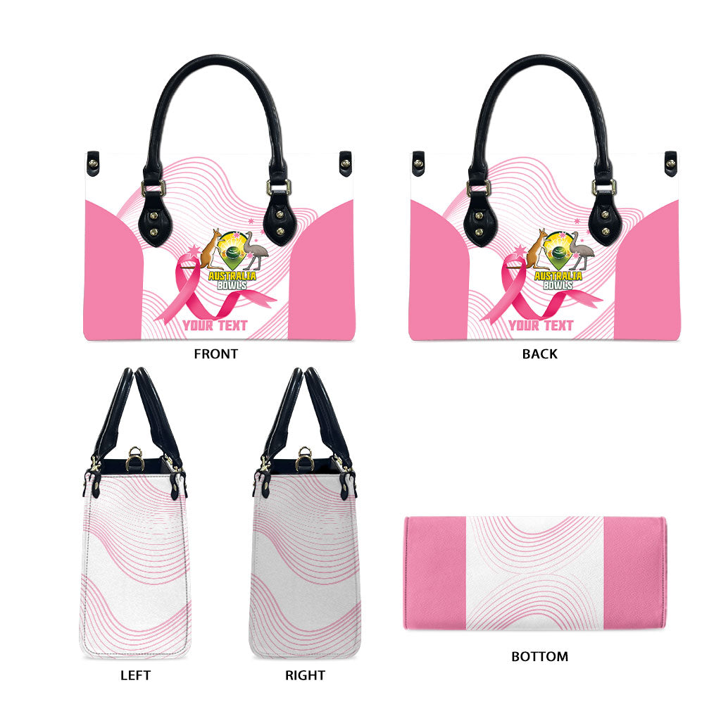 Custom Bowls Australia Breast Cancer Leather Bag Pink Ribbon Curve Sporty