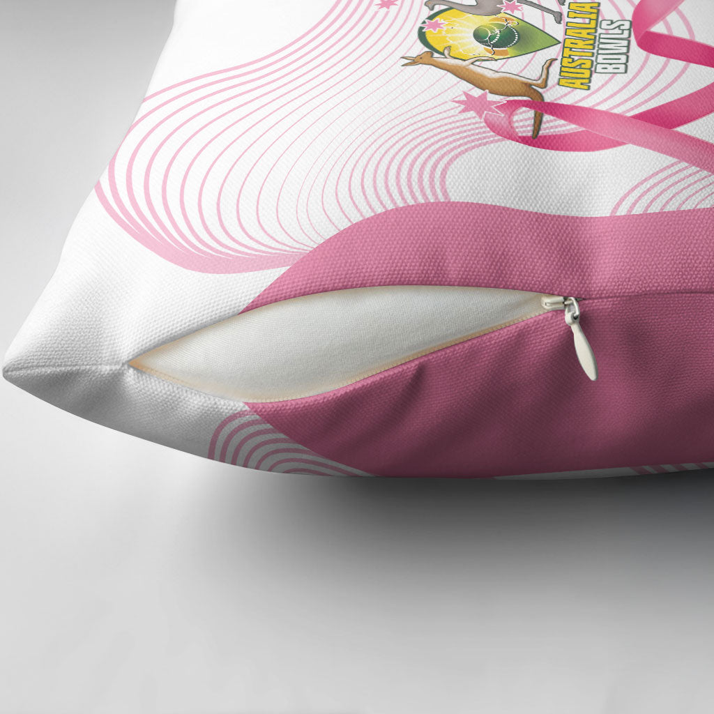 Custom Bowls Australia Breast Cancer Pillow Cover Pink Ribbon Curve Sporty