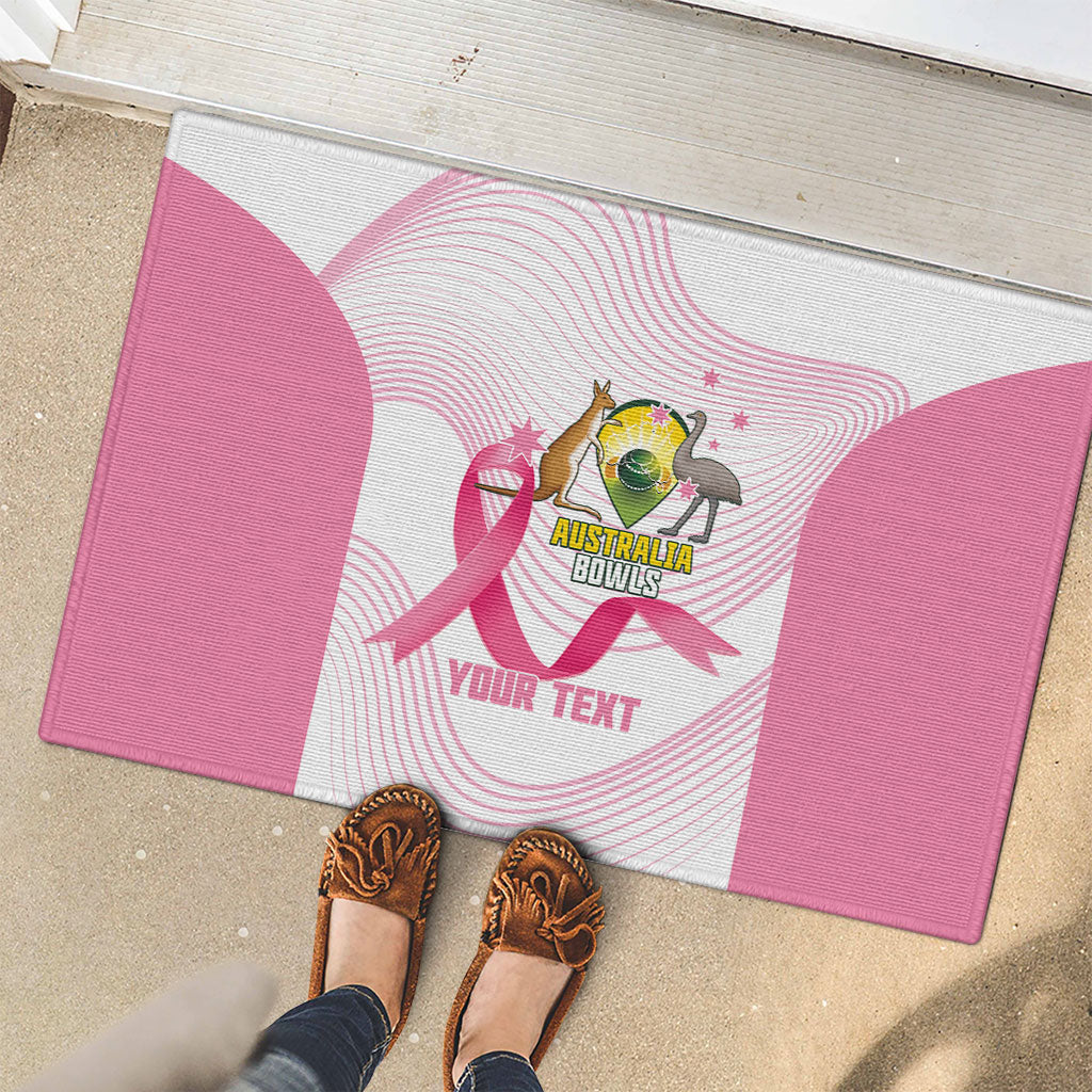 Custom Bowls Australia Breast Cancer Rubber Doormat Pink Ribbon Curve Sporty