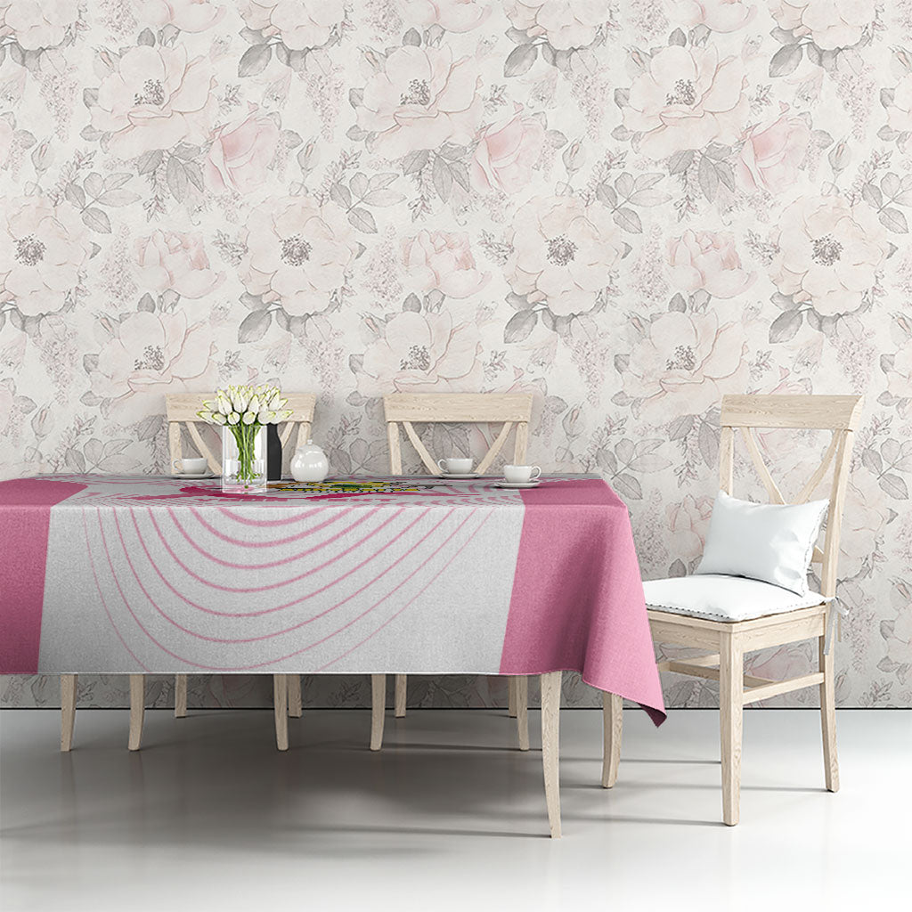 Custom Bowls Australia Breast Cancer Tablecloth Pink Ribbon Curve Sporty