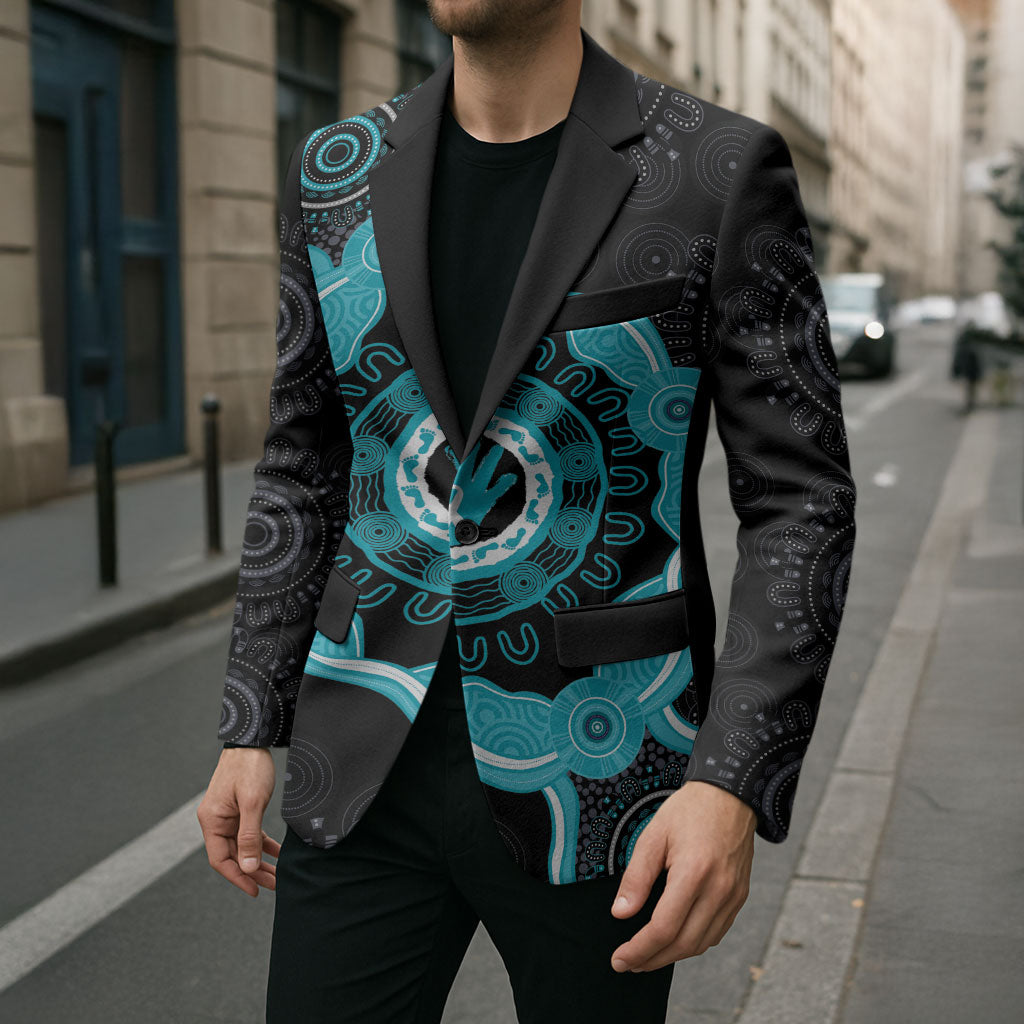 Australia Ovarian Cancer Support Blazer Brave Strong Teal Ribbon Aboriginal Art