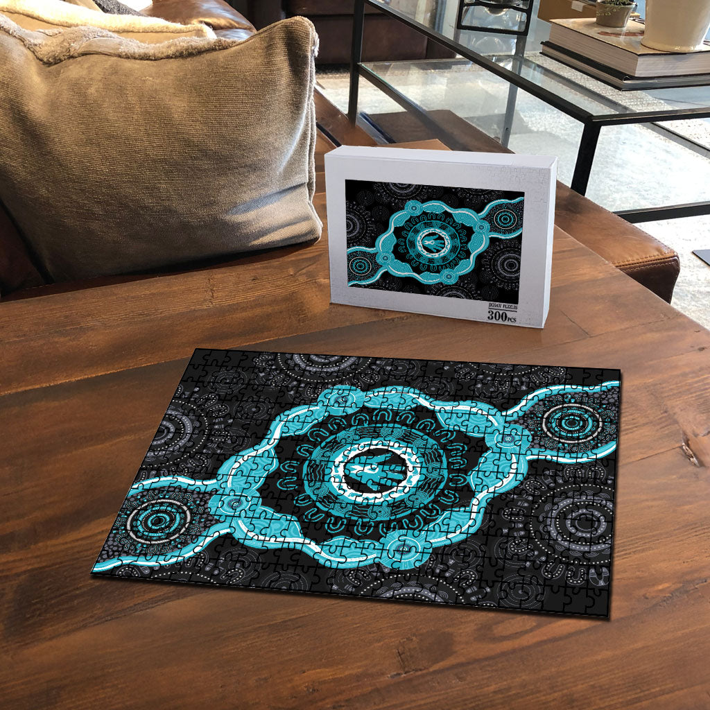 Australia Ovarian Cancer Support Puzzle Brave Strong Teal Ribbon Aboriginal Art
