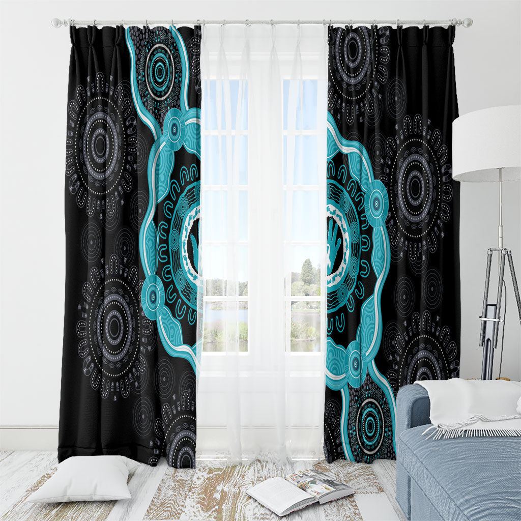 Australia Ovarian Cancer Support Window Curtain Brave Strong Teal Ribbon Aboriginal Art