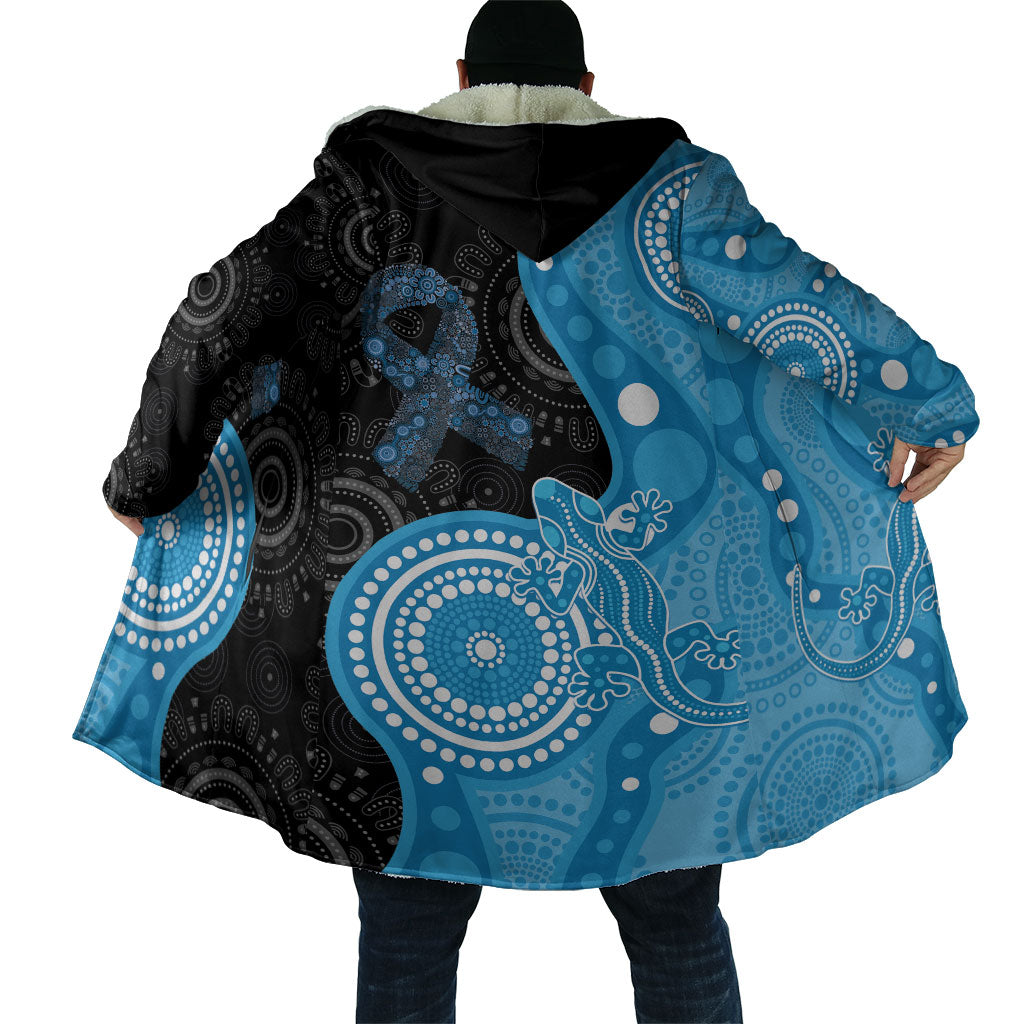 Australia Autism Support Month Cloak Indigenous Lizard With Blue Ribbon