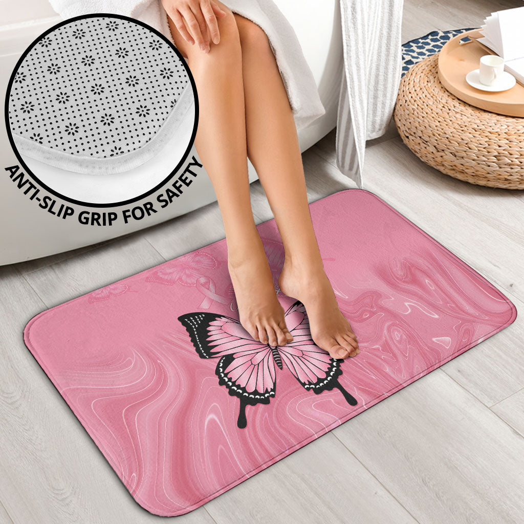 Personalised Australia Breast Cancer Support Bathroom Set Pink Ribbon Butterfly Opal Pattern