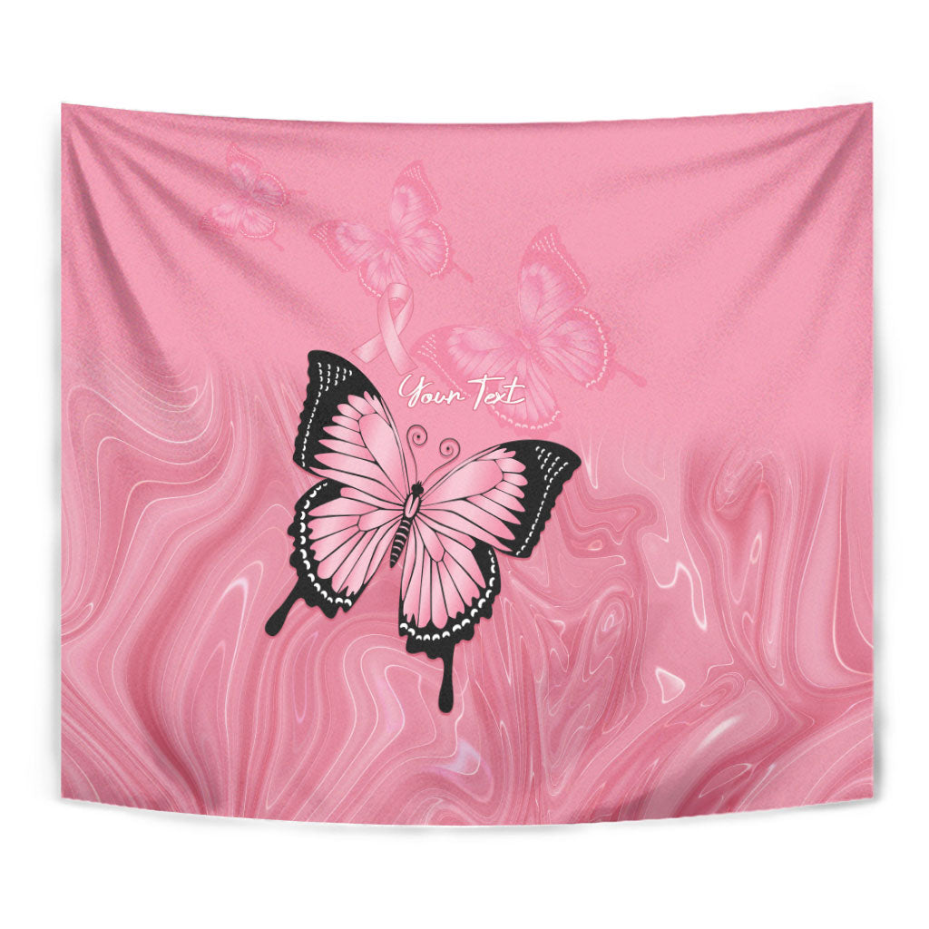 Personalised Australia Breast Cancer Support Tapestry Pink Ribbon Butterfly Opal Pattern