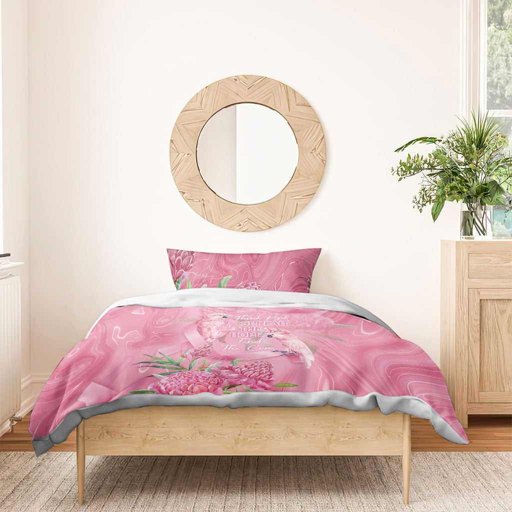 Australia Breast Cancer Support Bedding Set Think Pink Cockatoos Ribbon