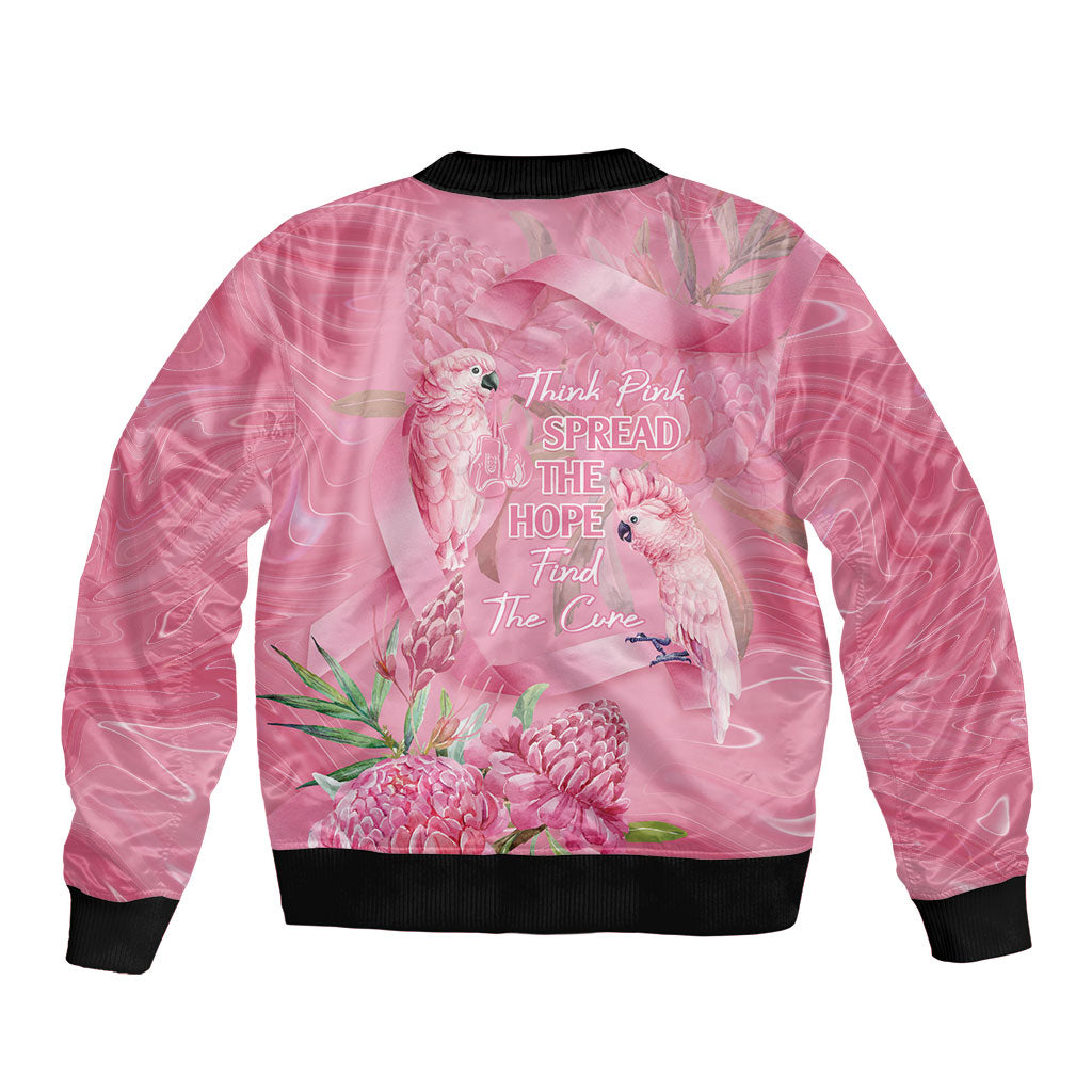 Australia Breast Cancer Support Bomber Jacket Think Pink Cockatoos Ribbon