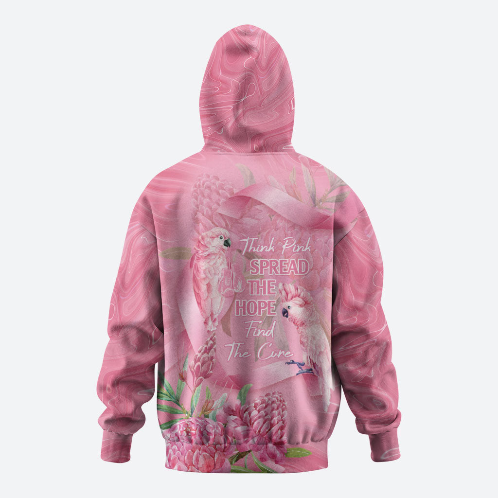 Australia Breast Cancer Support Hoodie Think Pink Cockatoos Ribbon