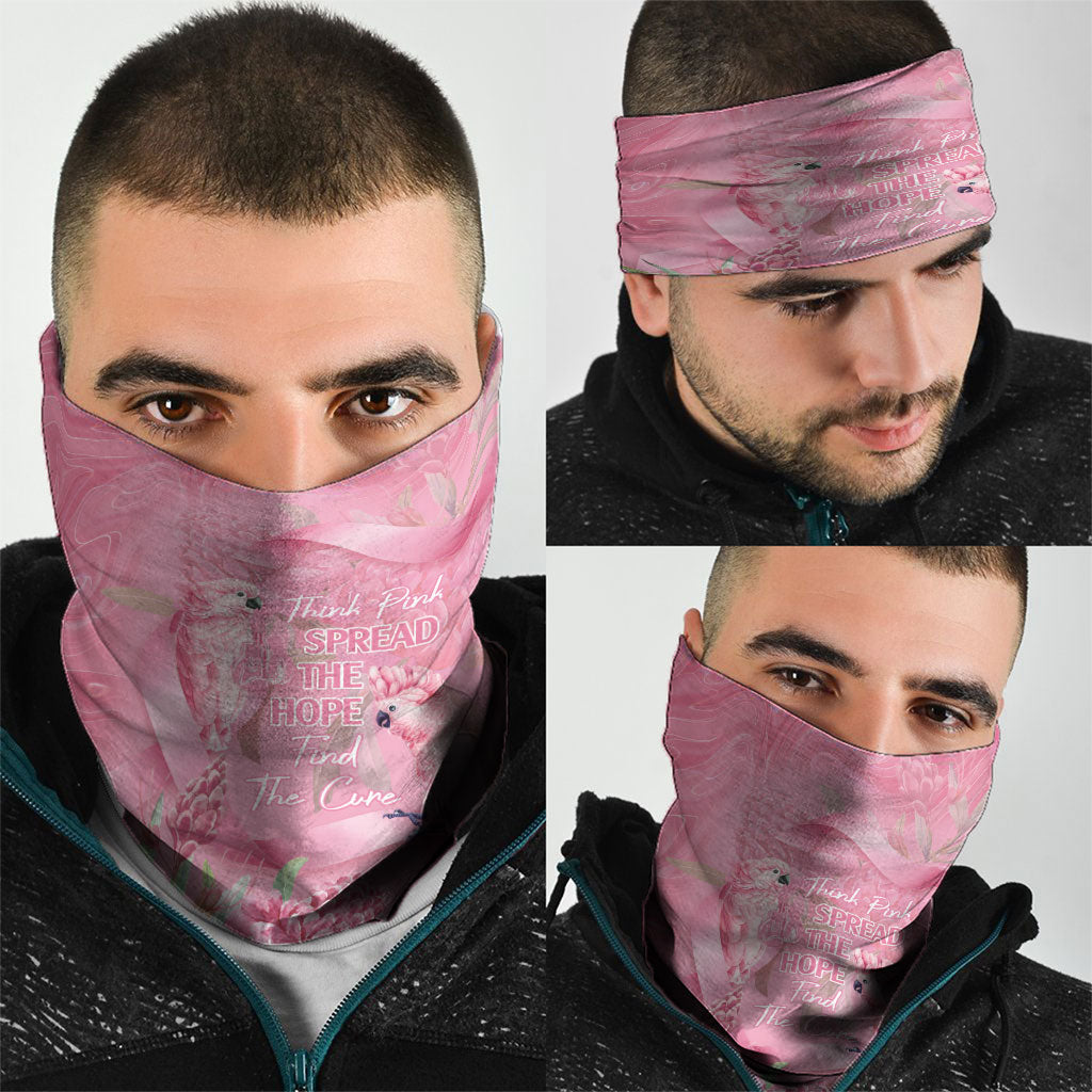Australia Breast Cancer Support Neck Gaiter Think Pink Cockatoos Ribbon